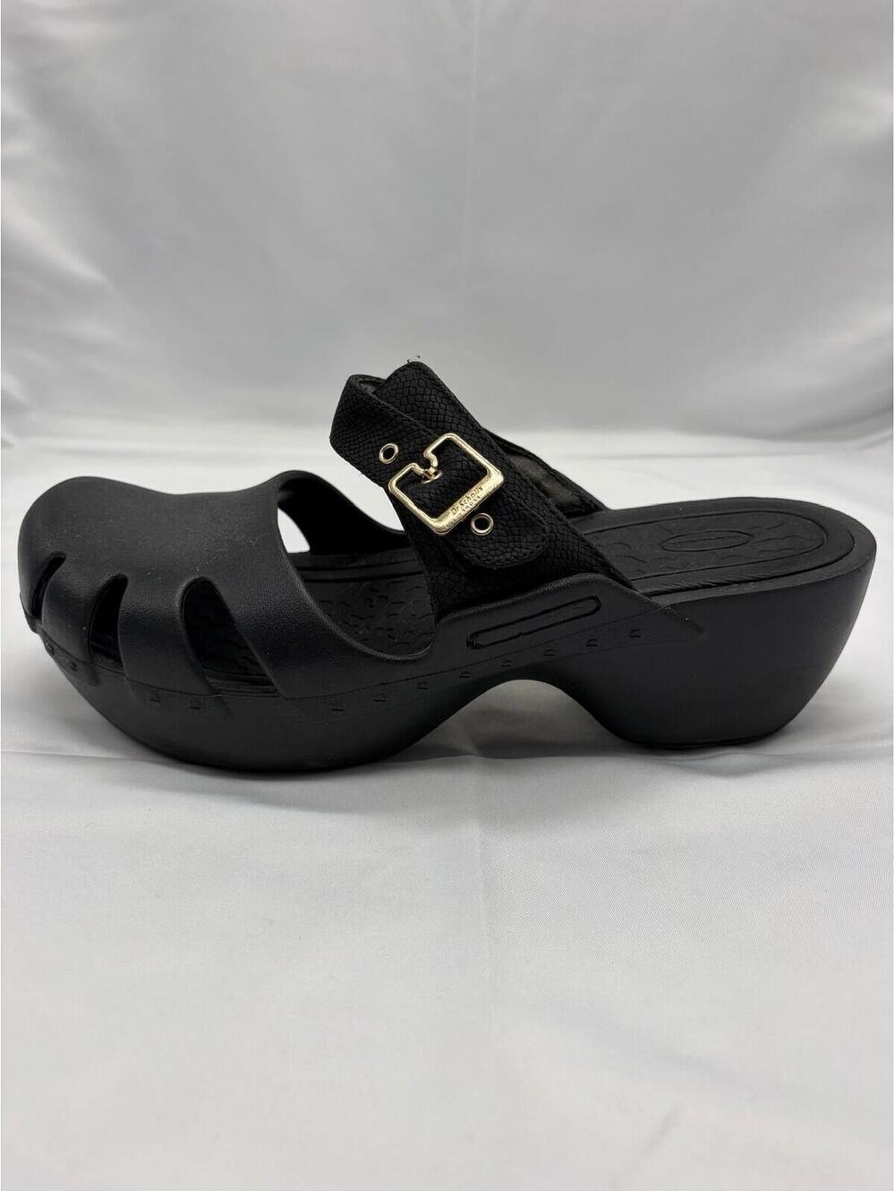 Dr Scholls Dance On Clogs Women's Size 11 Black Slip On Mules Buckle Shoes